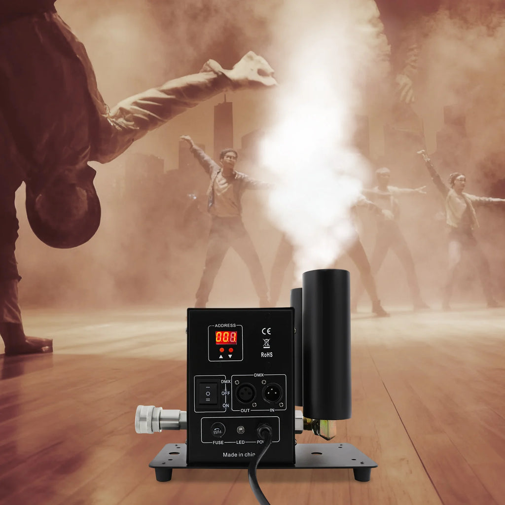 110V 150W Dual‑Head CO₂ Jet Fog Machine, Professional Carbon Dioxide Gas Column Smoke Machine for Stage, Party, Event Effects