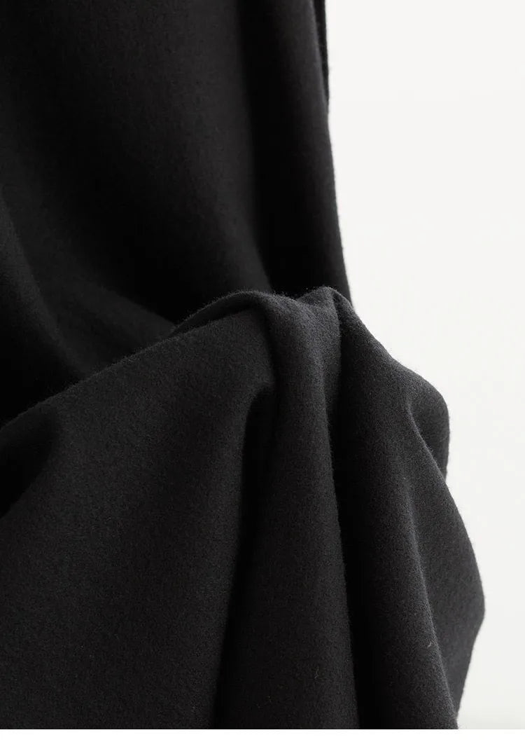 Elastic Waist 100% Wool Skirt, Women's High-Waisted Mid-Length Skirt, New Style for Autumn and Winter 2026