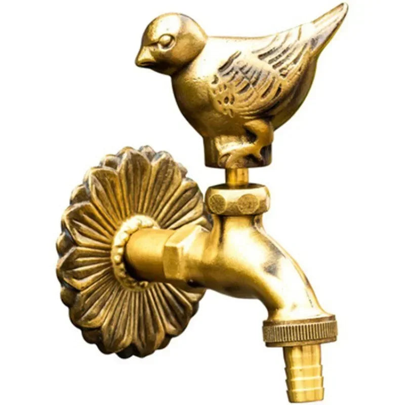 Bathroom Garden Faucet Antique Brass Kindergarden Wall Mount Animal Cold Water Faucet Basin Faucet