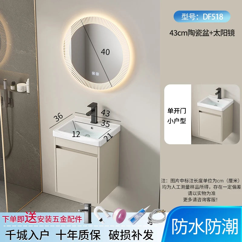 Wall Basin Bathroom Cabinet Set Sink Mirrors Shelves Bathroom Cabinets Storage Organizer Mobile Bagno House Accessories