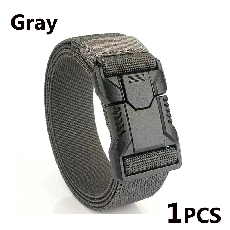 Nylon Tactical Belt Men Automatic Buckle Quick Release Military Belt Outdoor Casual Workwear Training Pants Heavy Duty Web Belt