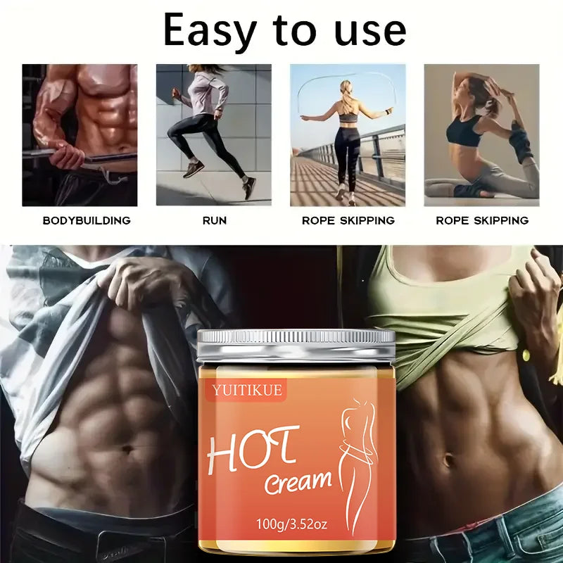 YUITIKUE 100g Hot Heating Firming Body Cream Deep Massage Lotion Boost Skin Elasticity Shape Waist Leg Butt Body Care