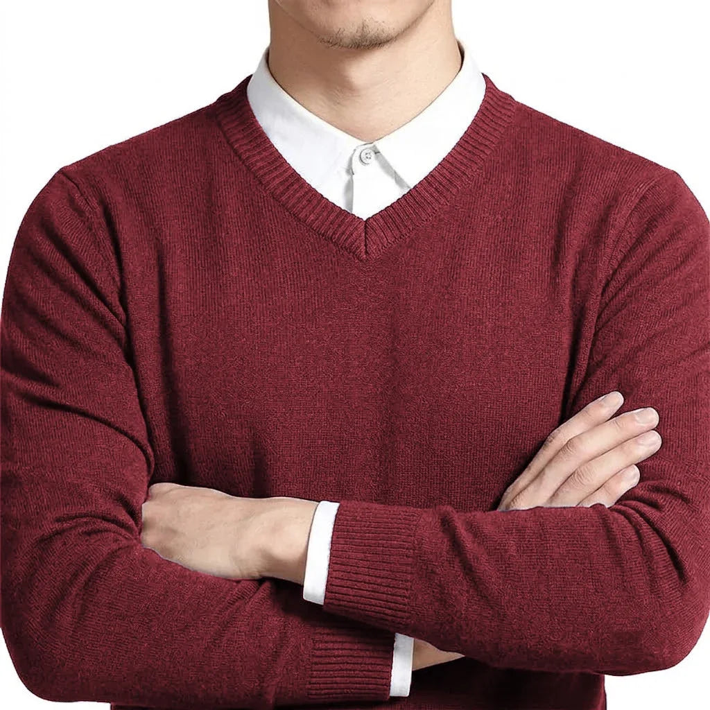 Men's V-Neck Sweater Winter Knitted Pullover Casual Warm Lightweight Y2K Knitwear Jumper Luxury T-shirts for Men Business Tshirt