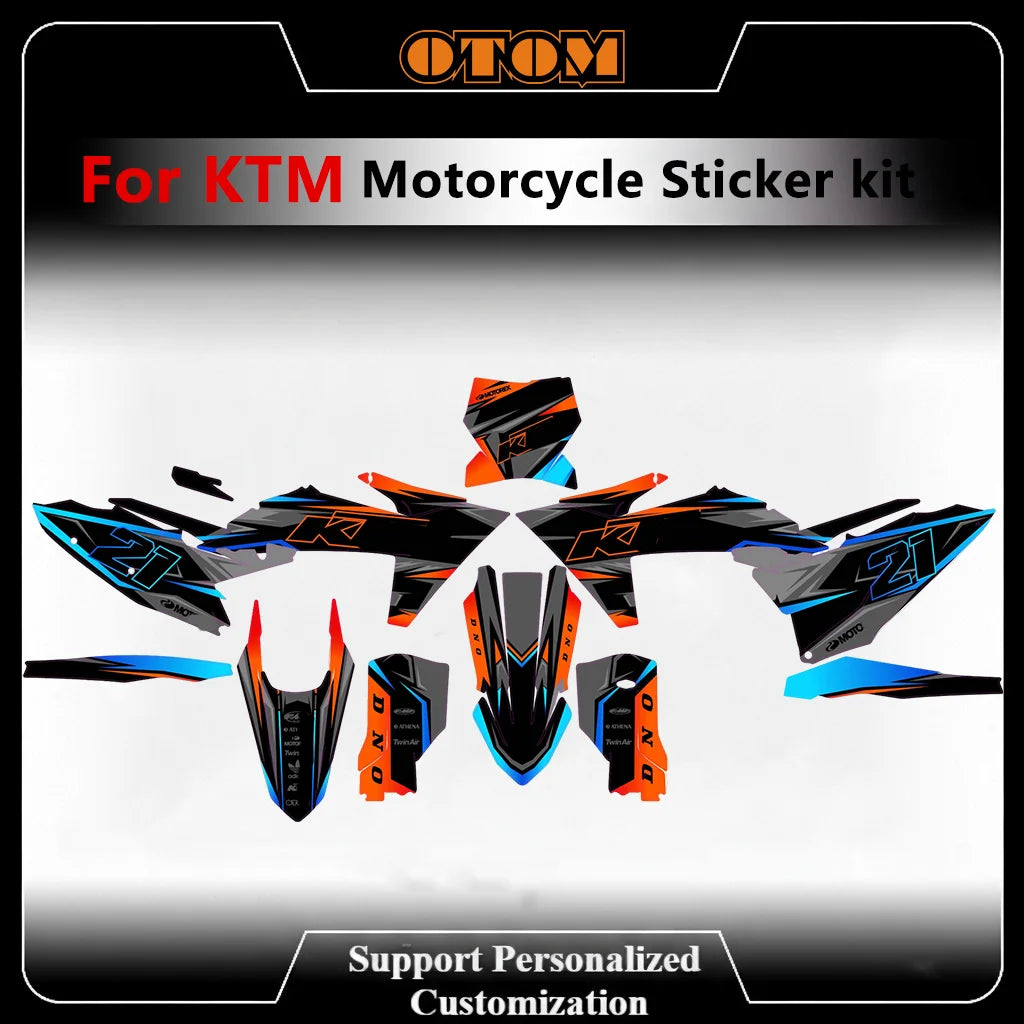 For KTM 2011-2024 Motorcycle Team Graphics Decals SX SXF XCF EXC EXCF XCW Glossy Holographic Background Sticker Kit