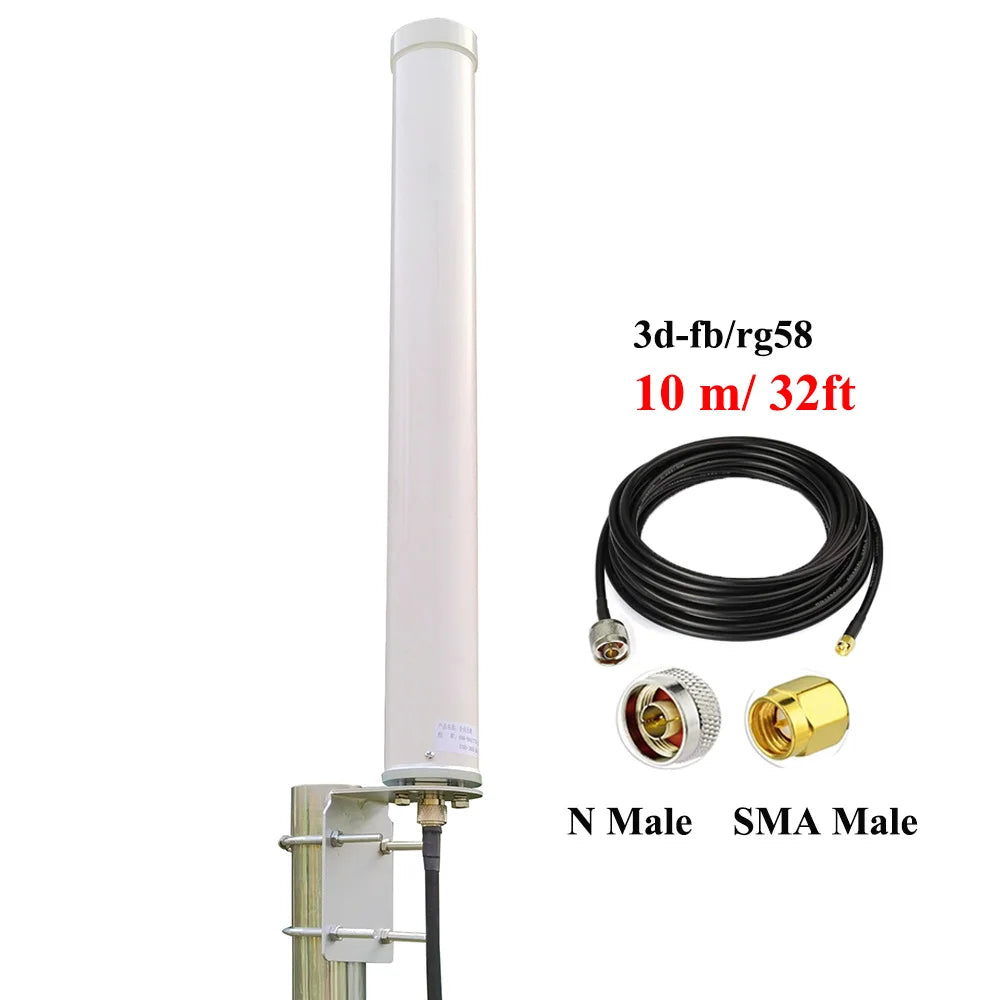 SignalPlus Universal Wide-Band 4G / LTE, 5G & WiFi Omni-Directional Outdoor Pole/Wall Mount Antenna for Verizon, AT&T, T-Mobile