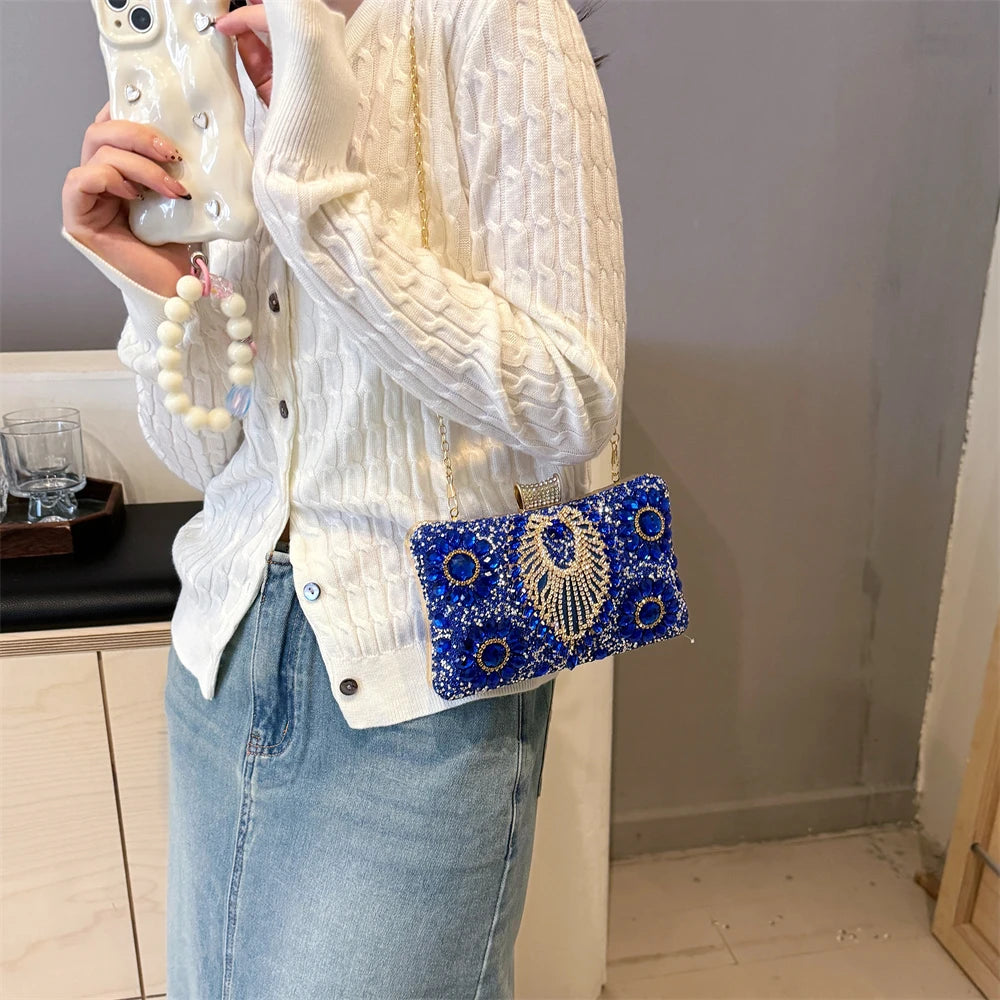Luxury Sparking Rhinestone Evening Clutch Bags For Women Wedding Prom Dinner Party Gemstone Crossbody Bag 2024 Designer Handbags