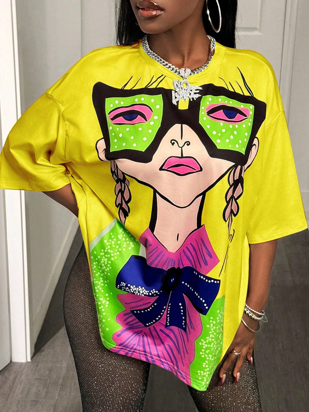 BamGleam Oversized T-shirt Loose Casual Hip-Hop Style Graphic Printed Women T-Shirt Summer Fashion Y2k Ladies Clothes Female Tee