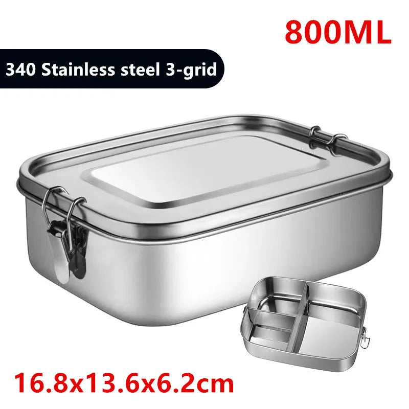 1/2/3 Grids 304 Stainless Steel Lunch Box Food Container Bento Box Top Grade Snack Storage Compartment Lunch Box Kitchenware