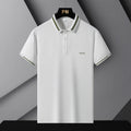 Business Casual Fashion Patchwork T-shirts Contrasting Colors Summer Short Sleeve Men's Clothing Polo-Neck All-match Polo Shirts
