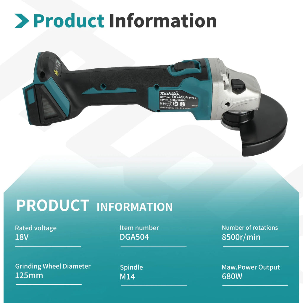 Makita DGA504 18V 6.0Ah 125mm Brushless Rechargeable Multi-functional Cutting & Grinding Tool
