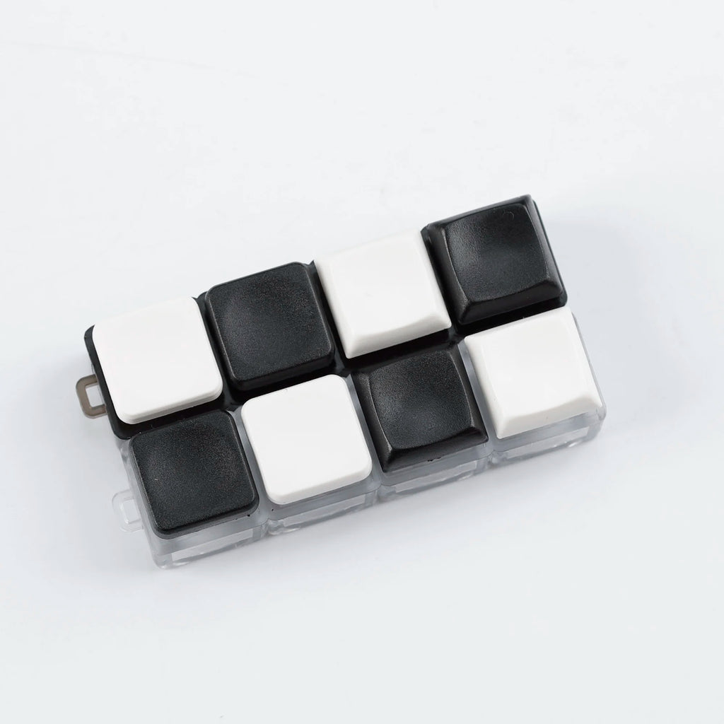 YMDK Square Round 1u Low Profile Blank Black White Keycaps PBT Material DIY for 1350 Switches Mechanical Keyboard