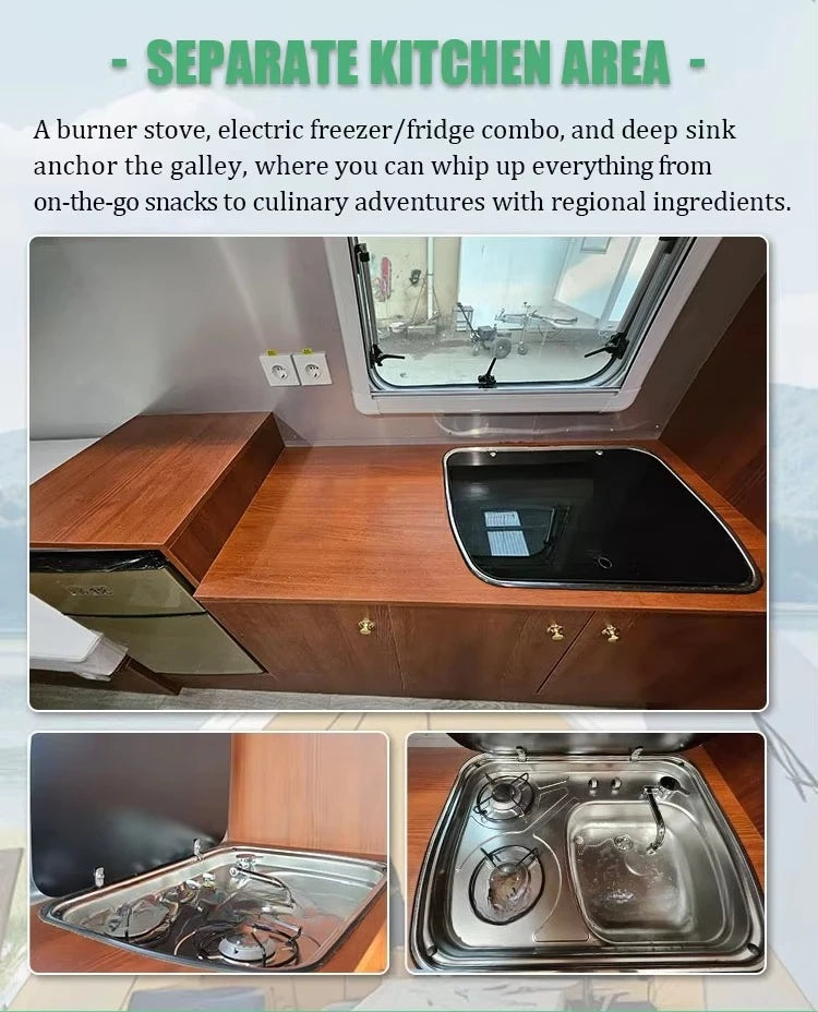 Customized Offroad Outdoor Pop Up Camper Trailer Portable Travel RV Caravan with Bathroom for Camping Trips