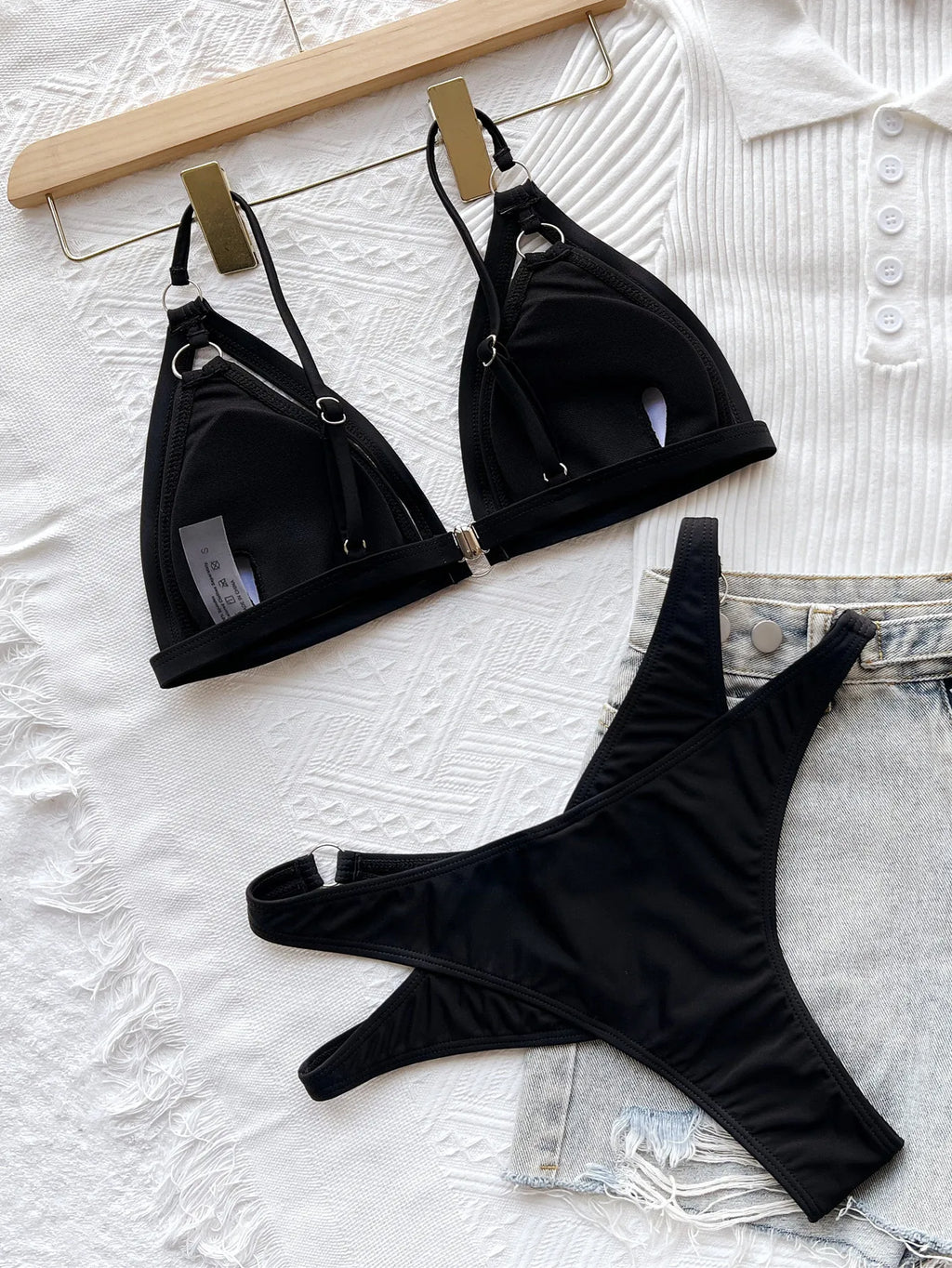 Bikini 2026 Sexy Black Hollow Swimwear Swimsuit Women Bikinis Set Bathing Suit Beach Bikini Female Push Up Maillot De Bain Femme
