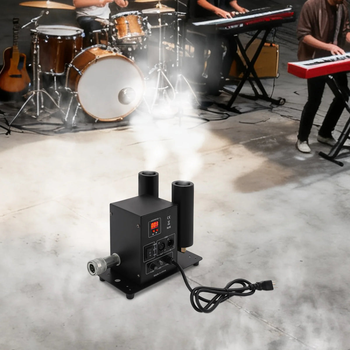 110V 150W Dual‑Head CO₂ Jet Fog Machine, Professional Carbon Dioxide Gas Column Smoke Machine for Stage, Party, Event Effects