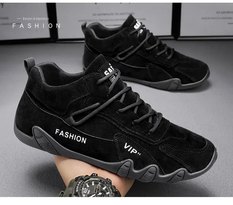 Retro Ankle Boots for Men Flat Casual Snow Boots Sneaker Non-slip Work Shoes Men Short Boots Autumn Zapatillas Hombre