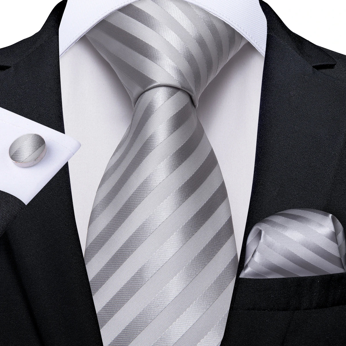 8cm Men's Polyester Ties Pocket Square Cufflinks Green Gold Paisley Wedding Party Accessories Necktie Gift