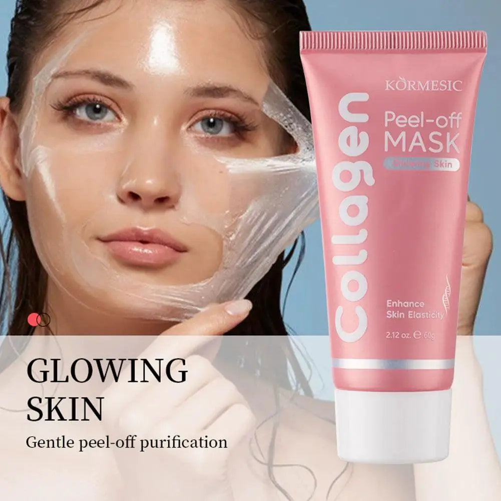 Collagen Peel Off Facial Mask Collagen Night Wrapping Mask Elasticity & Hydration Care For Glowing Skin Overnight Mask Cream 60g