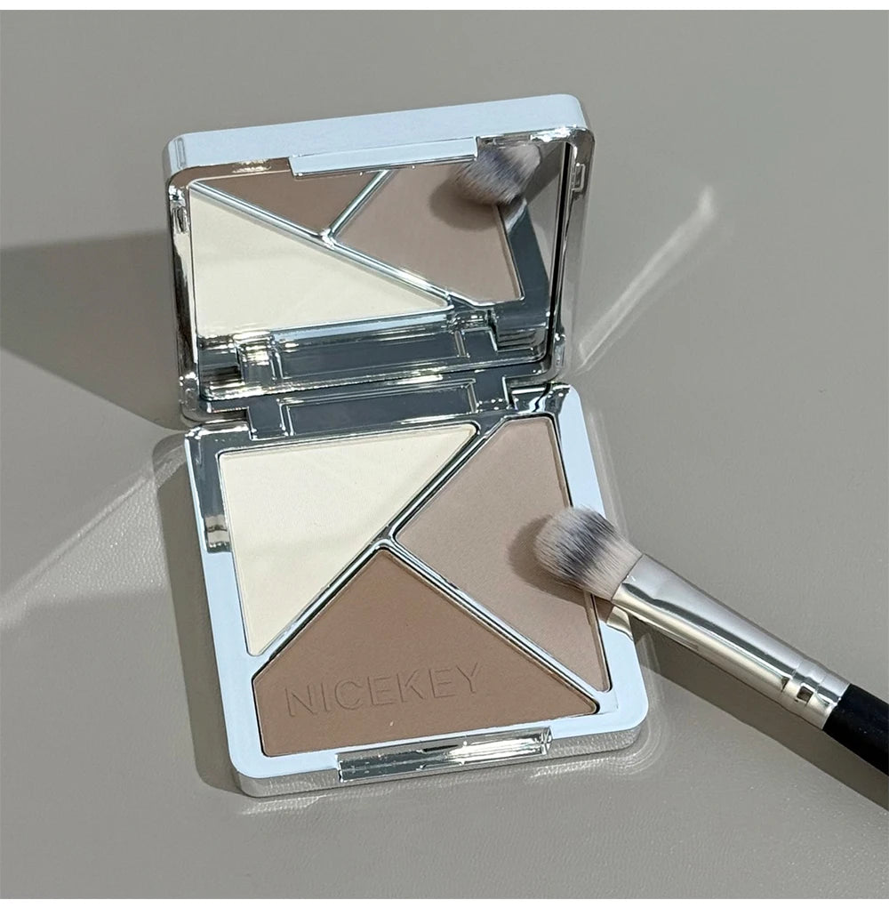 NICEKEY Face Makeup Sets Include 4 Lipgloss,1 Blush,1 Pressed Powder,1 Eyesshadow Palette,1 Contour Palette With Necklace Gift