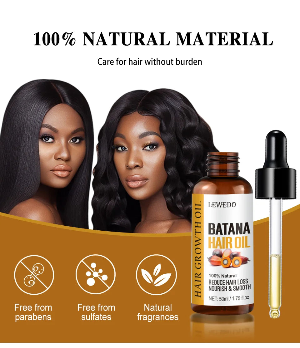 Lewedo Naturals Batana Oil Fast Hair Growth for Men Women Pure Batana Oil Nourish Shiny Hair Healthy Hair Care Anti Hair Loss