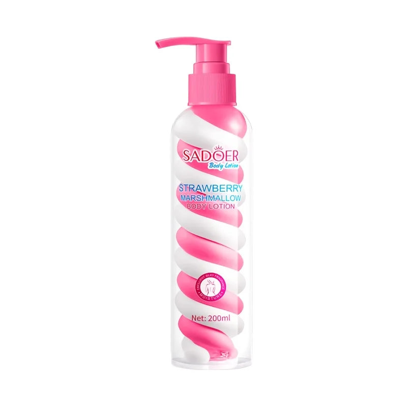 1 Bottle of 200ml Strawberry Marshmallow Body Lotion, Suitable for All Light Beige Skin Tones, Deep Moisturizing Formula, Non-Greasy Moisturizer with a Frankincense Scent, Ideal as a Holiday Gift, Suitable for Both Men and Wo