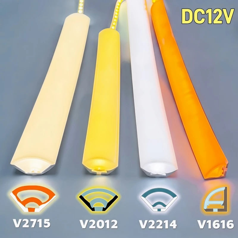 V-Shaped LED Neon Rope Lamp Flexible Silicone Tube Diffuser Channel DC12V Waterproof Cabinet Stair Corner Decor Neon Strip Light