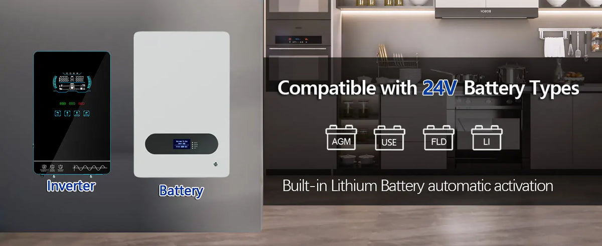 Y&H 4KW Hybrid Solar Inverter 24VDC to 110V/120VAC 4000W Off Grid Pure Sine Wave Solar Inverter with MPPT 140A Solar Charger 50Hz/60Hz