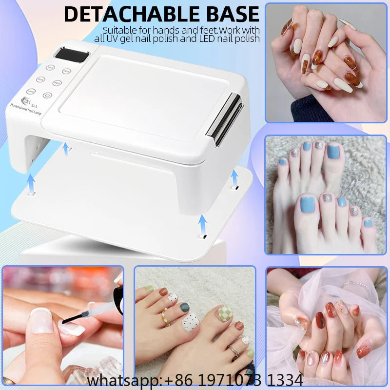 UV LED Lamp for Press On Quick-drying Nail Dryer With Hand Pillow Wear Nail Drying Lamp Foldable for Curing All Gel Nail Polish