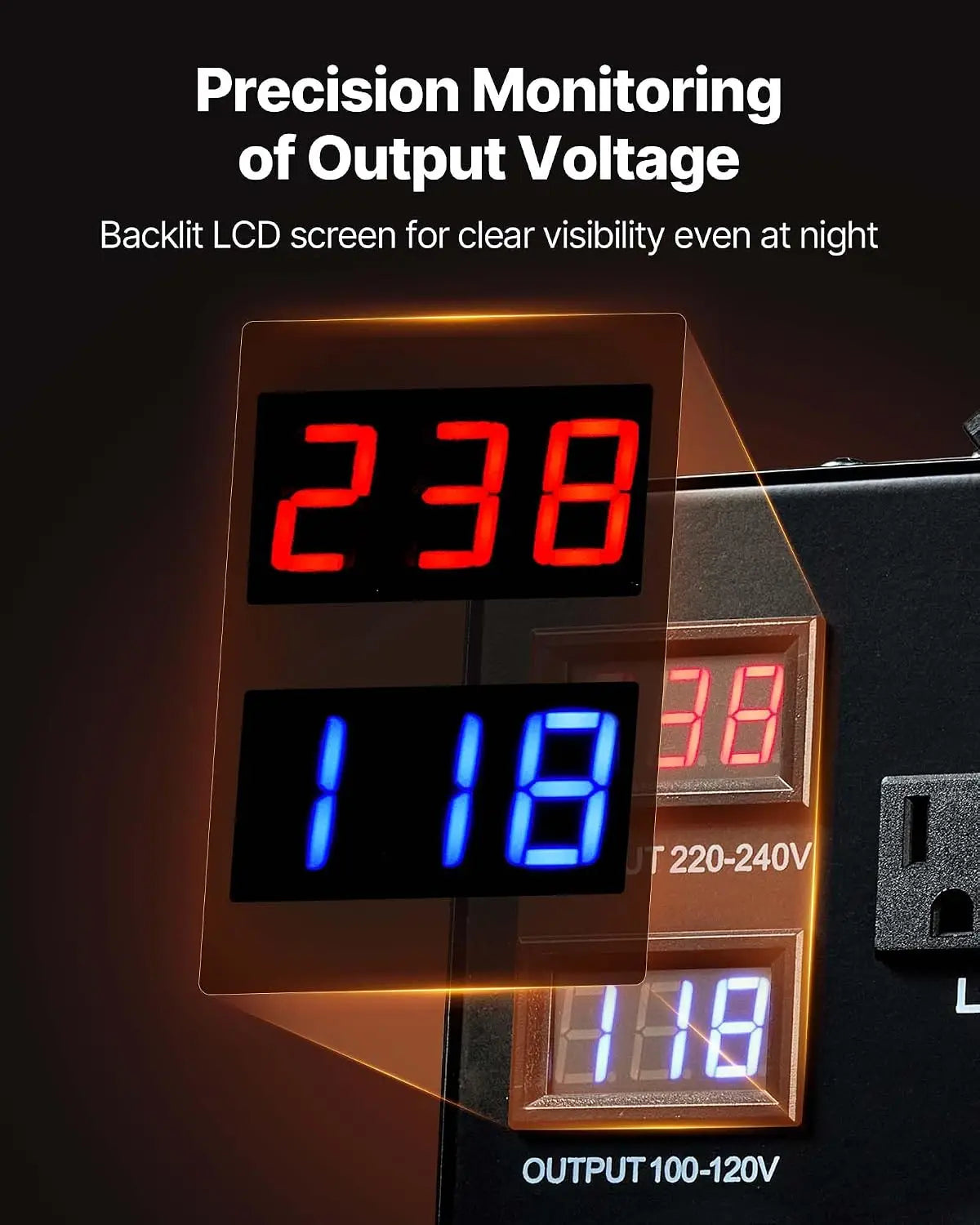 Voltage Auto Converter Transformer, 5000VA, Heavy Duty Step Up/Down Power Transformer, 110V to 220V and 220V to 110V, with 3 US