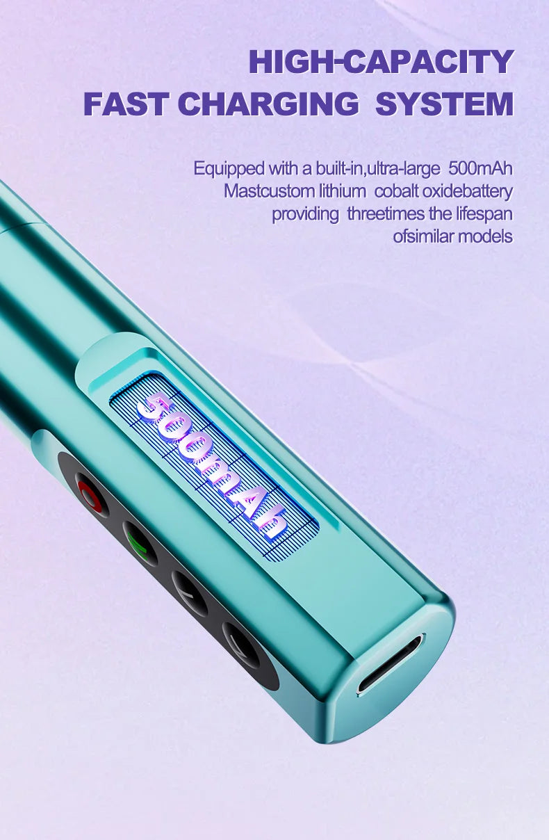 Ybeauty Embroidery Machine Wireless Lithium Battery Pen Hollow Cup Motor Machine P9 Tattoo Pen Color Screen Tattoo Tool
