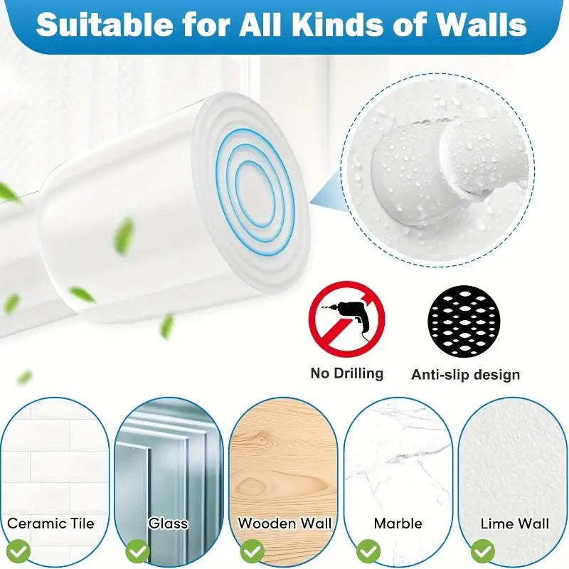 Effortless Home Organizer - Adjustable Spring-Loaded Rod - Perfect for Kitchens, Bathrooms & Doorways Without Drilling