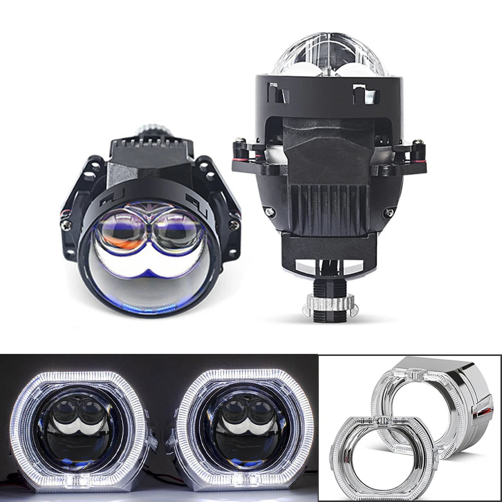 140W 3.0 Inch Dual Hyperboloid Bi LED Projector Lens 35000LM for Hella 3R H4 H7 9005/9006 Car Upgrade Accessories Retrofit