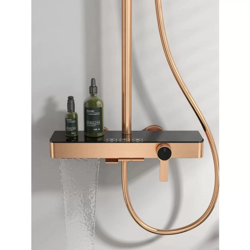 Newly Hot Cold Piano Bathroom Shower Set Quality Brass Bathroom Faucet Accessories Rain Shower Head Piano Bath Shower System