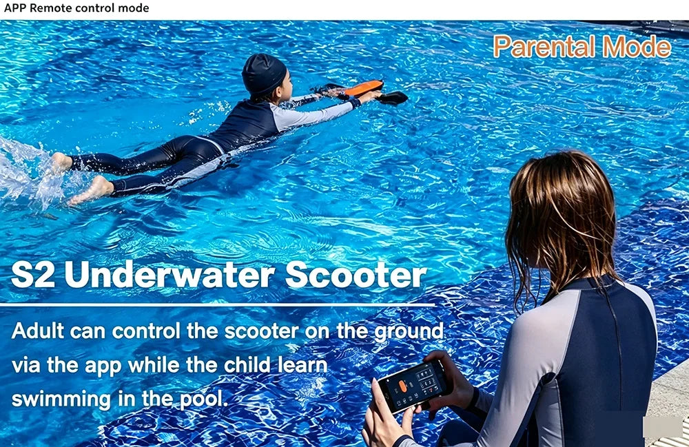 GENEINNO S2 Dual Motor Underwater Scooter | Smart APP Supported Sea Scooter for Scuba, Free Diving, Snorkeling&Swimming for Kids
