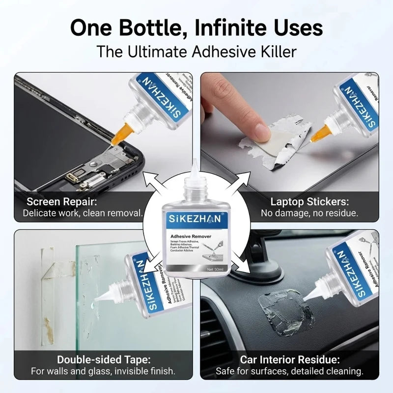 SiKEZHAN LCD Screen Glue Remover Set With Needle Swabs Safe Cleaner For Mobile Phone Frame Back Thermal Foam Adhesive Removal