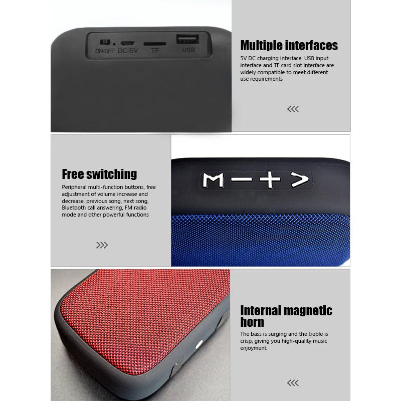 Multi-Functional Speaker Portable Mini Wireless Bluetooth Subwoofer HIFI Stereo Loudspeaker Support TF Card FM Radio For Outdoor