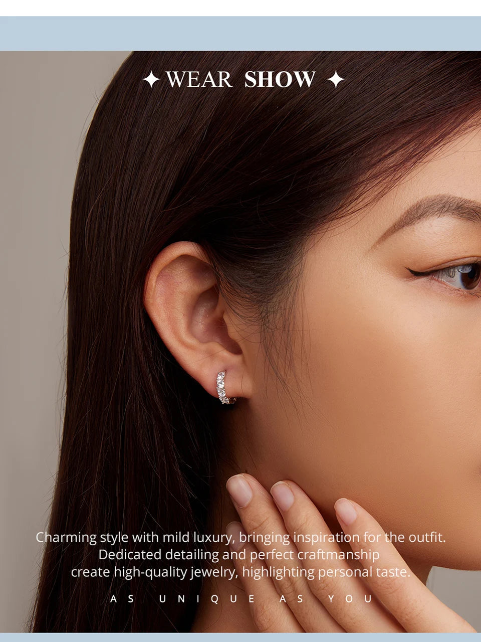 WOSTU Real 925 Sterling Silver Full of Zircon Circel Hoop Earrings For Women S925 Wedding Round Crystal Pendientes Jewelry Gift