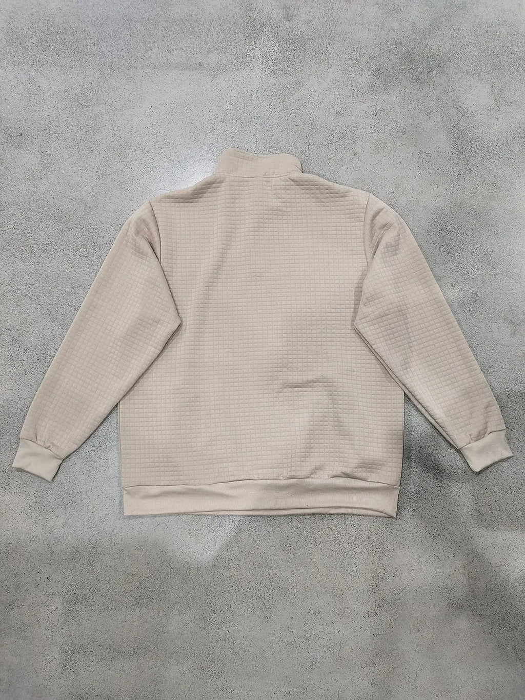 semi-zipper sweater men's autumn and winter jacquard small checkered stand-up collar casual pullover large size sweater