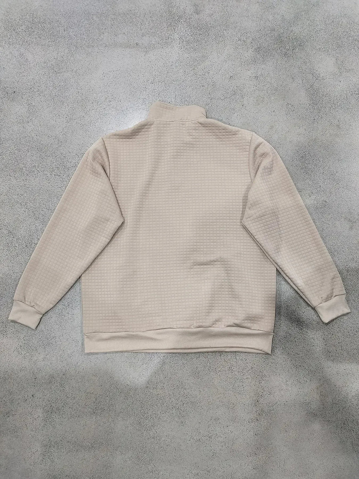 semi-zipper sweater men's autumn and winter jacquard small checkered stand-up collar casual pullover large size sweater