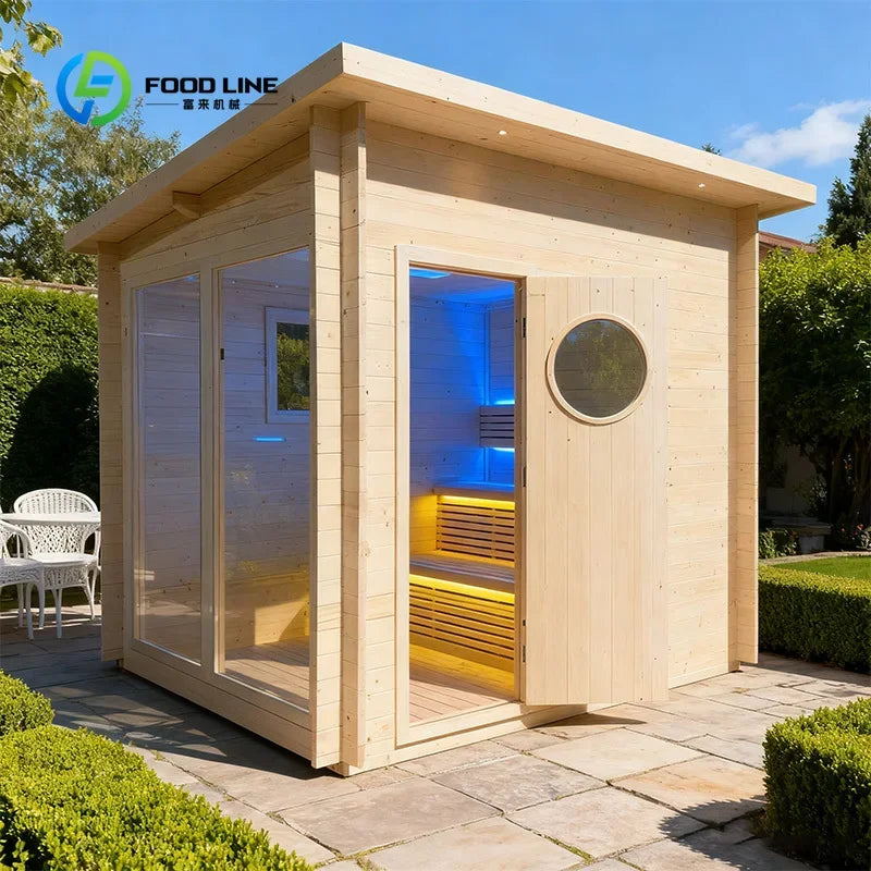 Traditional Outdoor Steam Sauna Room Customizable Size with Sauna Stove & Stones for Home