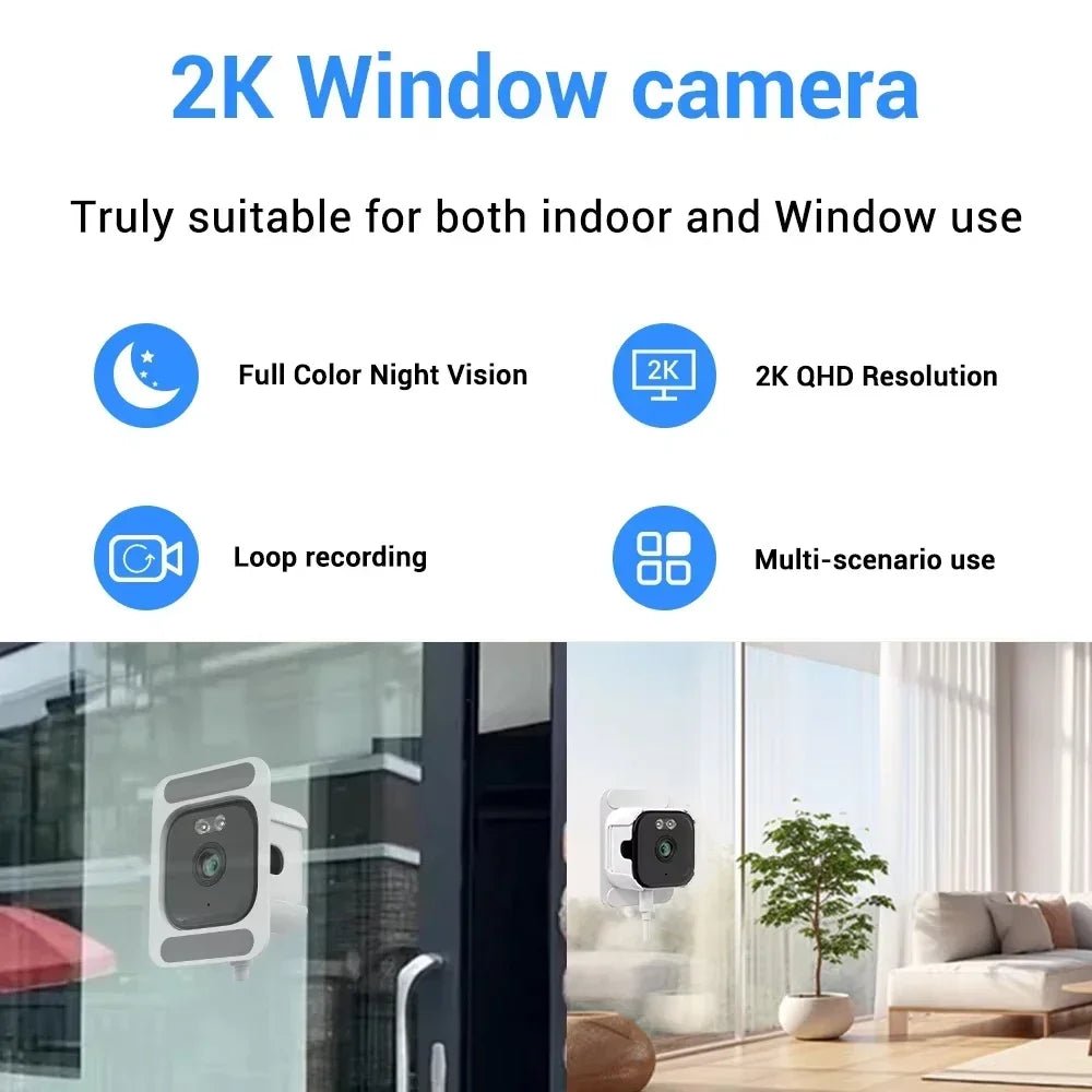 5MP Window Indoor WiFi Camera 5GHz Wireless Baby Pet Monitor Camera HD Night Vision Motion Detection Quick Install Home Security