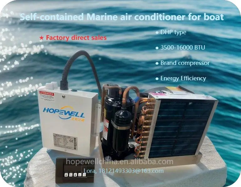 8000 Btu 220V Marine Airconditioner Small Water Cooled Combo AC Marine Air Conditioner for Boat Vessel Yacht