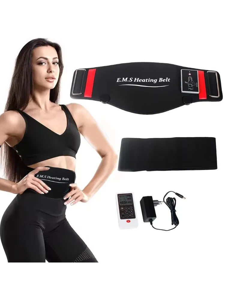 EMS Waist Abdominal Trainer Belt Muscle Stimulator Abs Muscle Toner Display Fat Burn Body Slimming Weight Loss Fitness Massage