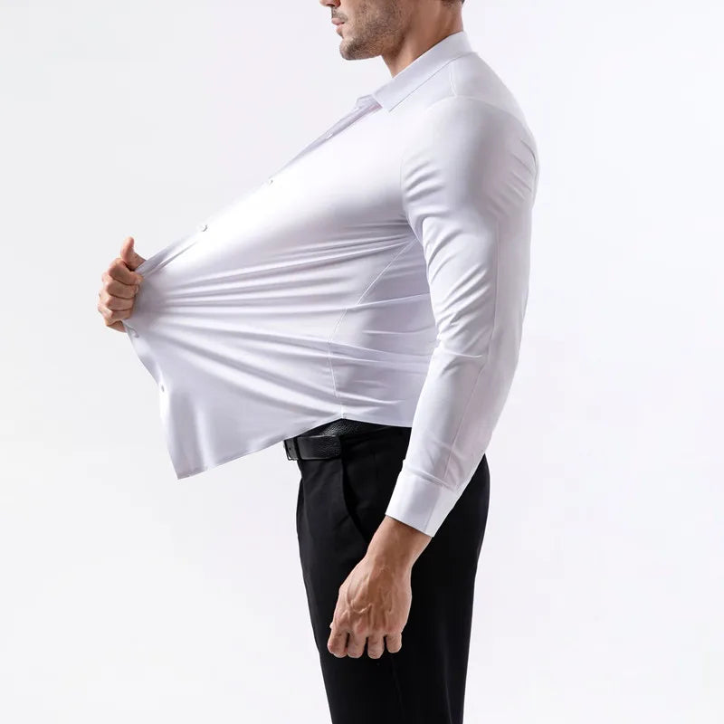 Premium Men's Ultra-Stretch Shirt - High-Quality Business Formal Long-Sleeve Shirt for Social and Casual Wear Spring 2025