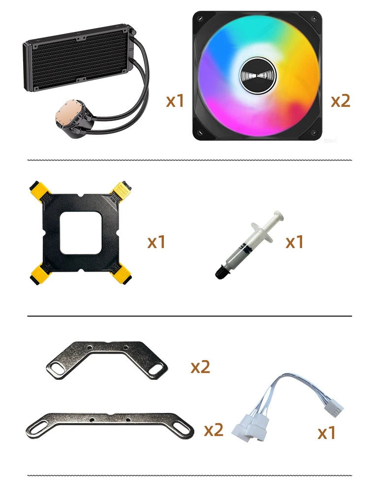 TEUCER AF-S120 Water Cooler 120mm RGB Fan Liquid Heatsink Integrated Radiator Cpu Cooling for Intel LGA115x 1200 1700 2011