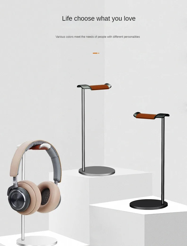 Curved Aluminum Headphone Stand Rack Sturdy Metal Gaming Headset Earphone Holder Hanger with Solid Base for Table Desk Display