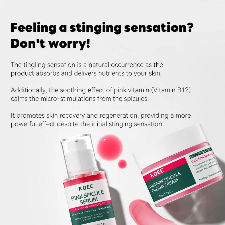 Pink Spicule Pore Tightening Anti-Aging Serum,Face Moisturizing Smoothing Hydrating Brightening Ampoule,Korean Glowing Skincare