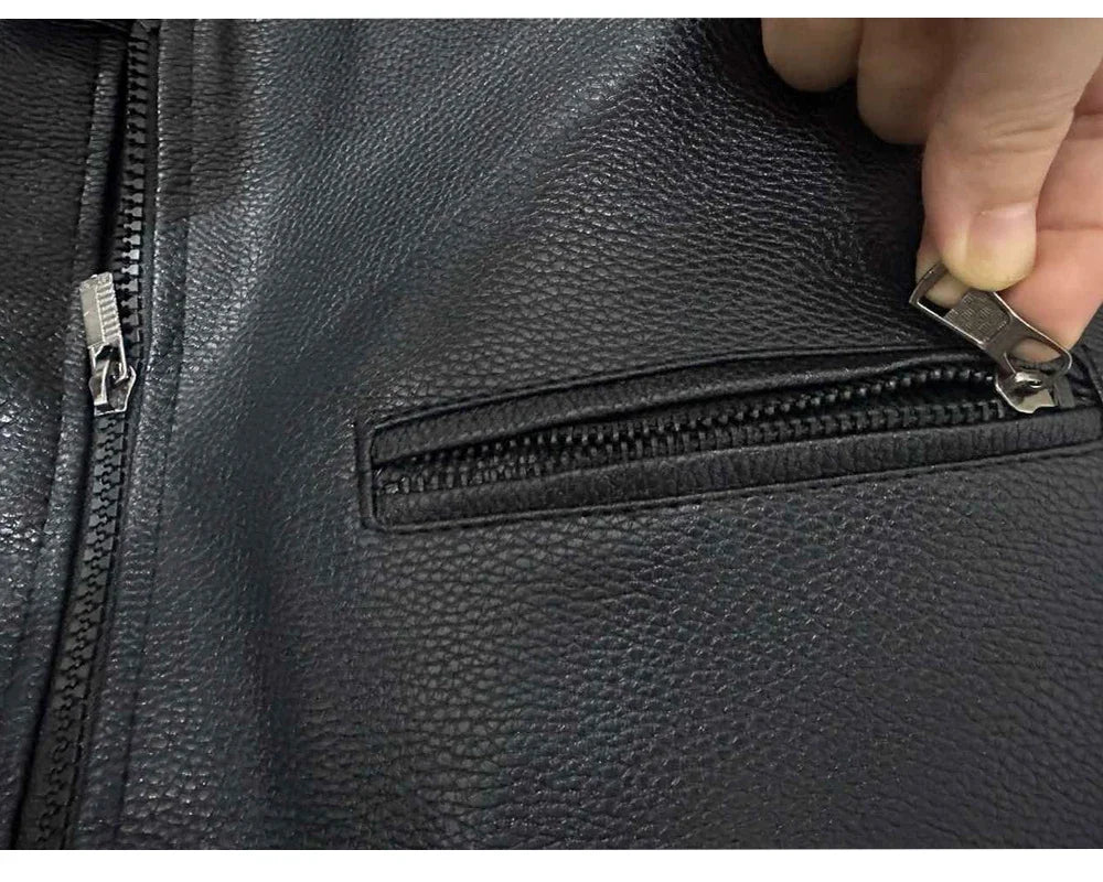 Men's Cycling Jacket Retro Casual Loose  Outdoor Cycling Hiking Camping Travel Home Workwear Men's Motorcycle Leather Jacket