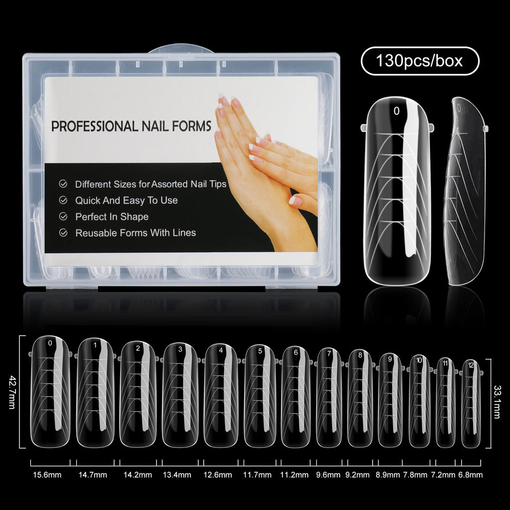 BNG Top Forms for Nails Dual Forms Nails Forms for Extension Full Cover Quick Building Gel Mold Tips Poly Nail Gel Mold