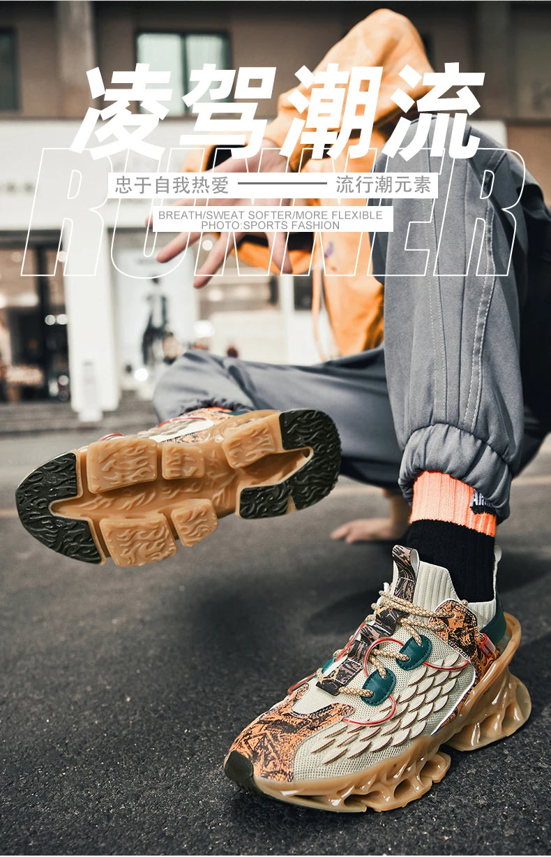 Men's Casual Sneakers Breathable Luxury Trainer Race Shoes Fashion Loafers Running Shoes for Male Comfortable Tenis