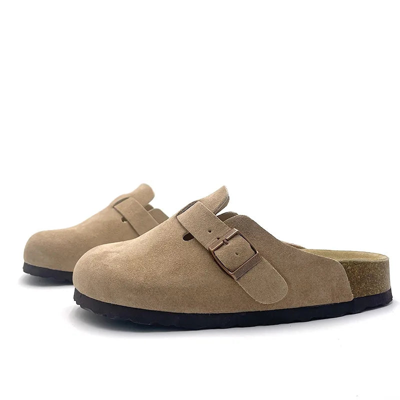 High-quality Vintage Fashion Suede Leather Sandals, Unisex, Spring and Autumn Trendy Premium Slippers
